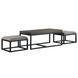 Yukon Brown Rectangular Nesting Coffee Table with 2 Stools