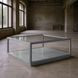 Glaze Vintage Blue Square Glass Top Occassional Table Set