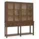 Harbor Drift Worn Saddle 4 Glass Door Display Cabinet with LED