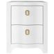 Helena Matte White Rectangular 2 Drawer Side Table