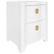 Helena Matte White Rectangular 2 Drawer Side Table