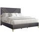Symmetry Gray King Upholstered Panel Bed