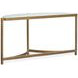 Cassidy Aged Brass and Volakas Classic Demilune Glass Top Sofa Table