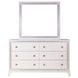 Cassie White 6 Drawer Dresser and Rectangular Mirror