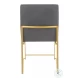 Fuji Grey High Back And Gold Metal Dining Chair Set Of 2