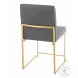 Fuji Grey High Back And Gold Metal Dining Chair Set Of 2