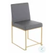 Fuji Grey High Back And Gold Metal Dining Chair Set Of 2