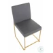 Fuji Grey High Back And Gold Metal Dining Chair Set Of 2