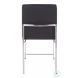 Fuji Stainless Steel And Black Faux Leather High Back Dining Chair Set Of 2