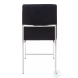 Fuji Black High Back Velvet And Brushed Stainless Steel Dining Chair Set Of 2