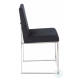 Fuji Black High Back Velvet And Brushed Stainless Steel Dining Chair Set Of 2