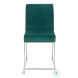 Fuji Green High Back Velvet And Brushed Stainless Steel Dining Chair Set Of 2