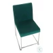 Fuji Green High Back Velvet And Brushed Stainless Steel Dining Chair Set Of 2