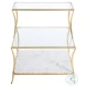Hirsch Royale Leaf And Specked White Marble Side Table