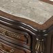 Bella Notte Mahogany Brown 3 Drawer Marble Top Nightstand with USB Charging