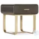 Commerce And Market Dark Wood And Gold Metropolitan End Table