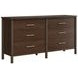 Verge Handcrafted Walnut 6 Drawer Dresser