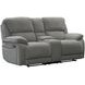 Hooper Alma Gray 78" Manual Reclining Loveseat with Console