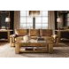 Mosaic Rich Golden Brown and White Rectangular Marble Top Mulholland Console Table