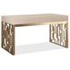 Marlowe Polished Limestone and Gold 56" Writing Desk