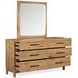 Davenport Rustic Caramel 6 Drawer Dresser with Square Mirror