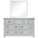 Harborwick Harbor Gray and White Dove 7 Drawer Dresser with Rectangular Mirror