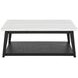 Vida White and Black Rectangular Marble Top Cocktail Table with Casters