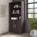 Hybrid Storm Gray Tall 5 Shelf Bookcase with Doors