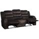 Willow Brown 86" Sofa with Dual Recliner