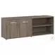 Hybrid Modern Hickory Low Storage Cabinet with Doors and Shelves