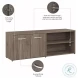 Hybrid Modern Hickory Low Storage Cabinet with Doors and Shelves