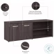 Hybrid Storm Gray Low Storage Cabinet with Doors and Shelves