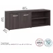 Hybrid Storm Gray Low Storage Cabinet with Doors and Shelves
