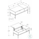 3805 Grey And Black Metal 42" Rectangular Coffee Table