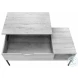 3805 Grey And Black Metal 42" Rectangular Coffee Table