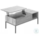 3805 Grey And Black Metal 42" Rectangular Coffee Table