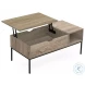 3806 Dark Taupe And Black Metal 42" Rectangular Coffee Table