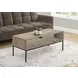 3806 Dark Taupe And Black Metal 42" Rectangular Coffee Table
