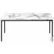 7892P White Marble Look Laminate And Black Metal 3 Piece Occasional Table Set