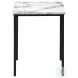 7892P White Marble Look Laminate And Black Metal 3 Piece Occasional Table Set