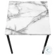 7892P White Marble Look Laminate And Black Metal 3 Piece Occasional Table Set