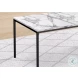 7892P White Marble Look Laminate And Black Metal 3 Piece Occasional Table Set