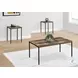 7893P Brown Reclaimed Laminate And Black Metal 3 Piece Occasional Table Set
