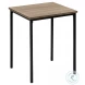 7895P Dark Taupe Laminate And Black Metal 3 Piece Occasional Table Set