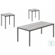 7896P Grey Laminate And Black Metal 3 Piece Occasional Table Set
