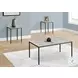 7896P Grey Laminate And Black Metal 3 Piece Occasional Table Set