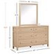 Merrifield Sandstone Beige 6 Drawer Dresser with Rectangular Mirror