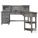Caraway Aged Slate L Shaped Desk with Hutch
