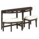 Sutton French Roast Demilune Sofa Table with Stools