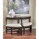 Sutton French Roast Demilune Sofa Table with Stools